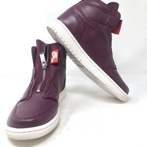 Nike Air Jordan 1 High Zip Women's Sneakers Bordeaux Purple AT0575-600